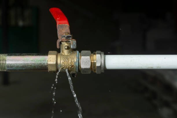 Crack on the water tap and a water leak after the spring frost Water Leak Detection