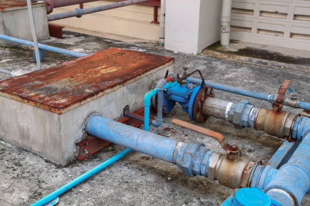water valve plumbing joint , steel rust industrial old tap pipe Water Leak Detection